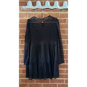 Zara Black Sheer Polka Dot Dress